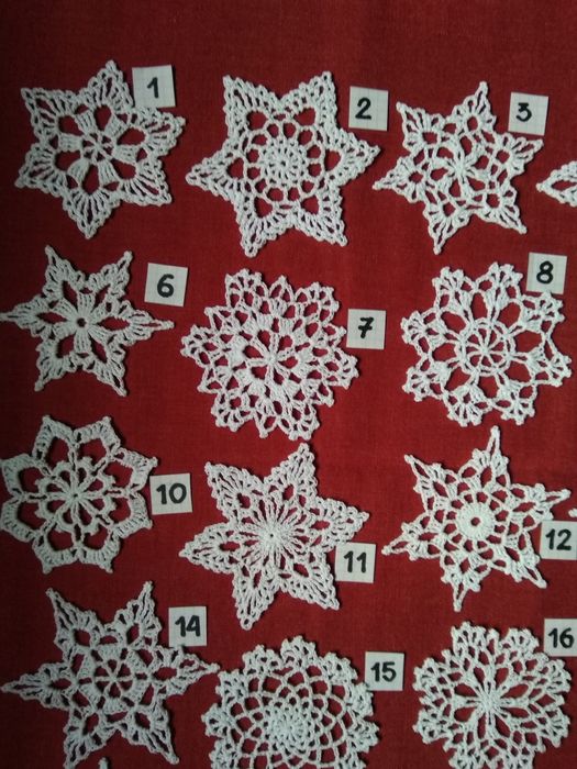 Szydełkowe gwiazdki ozdoby świąteczne