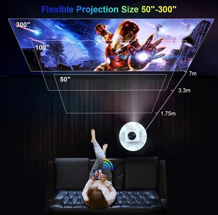 Projector led 9000 lumens + WiFi incorporado / NATIVA 1080P (NOVOS)