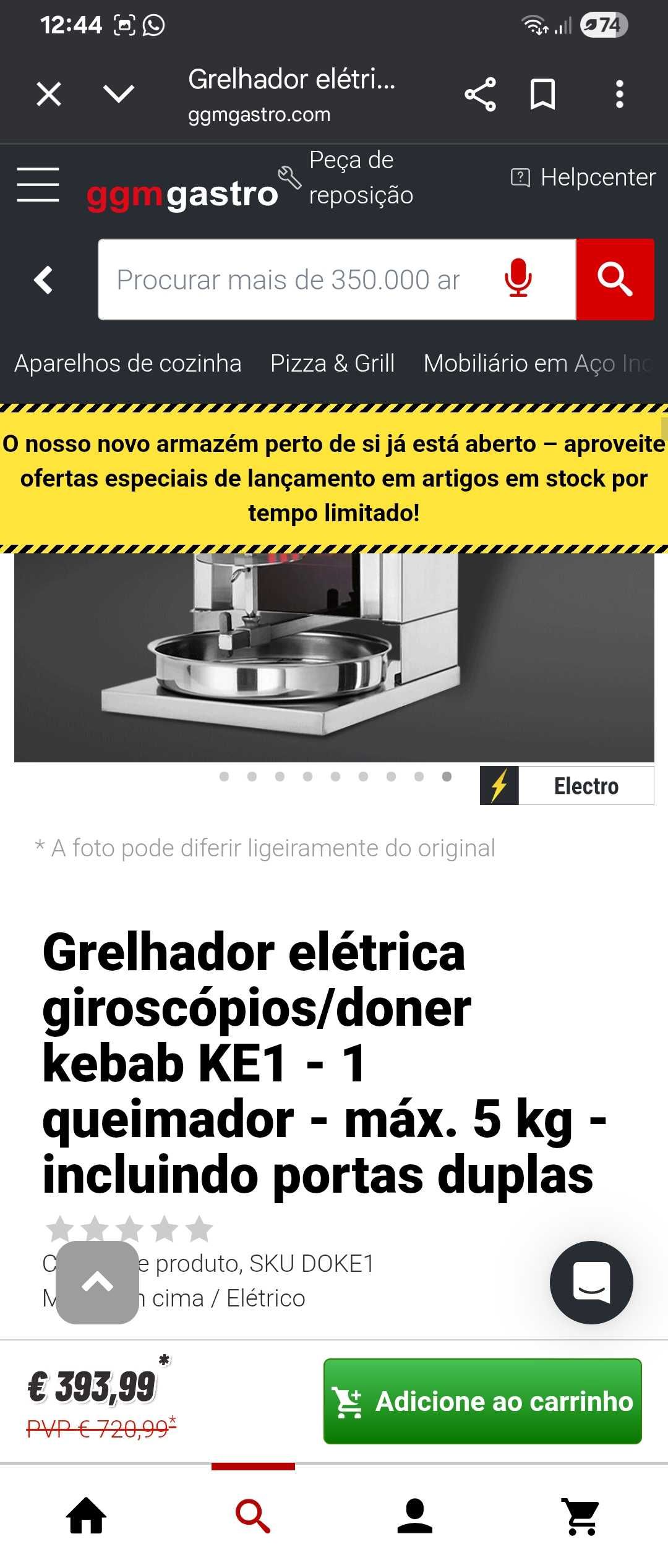 Maquina kebab 5kg Eletrica