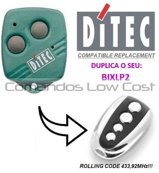 Comando de garagem compatível c/ DITEC