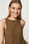 Coast 36 S Stylowa Bluzka Top Khaki Lniana H1265