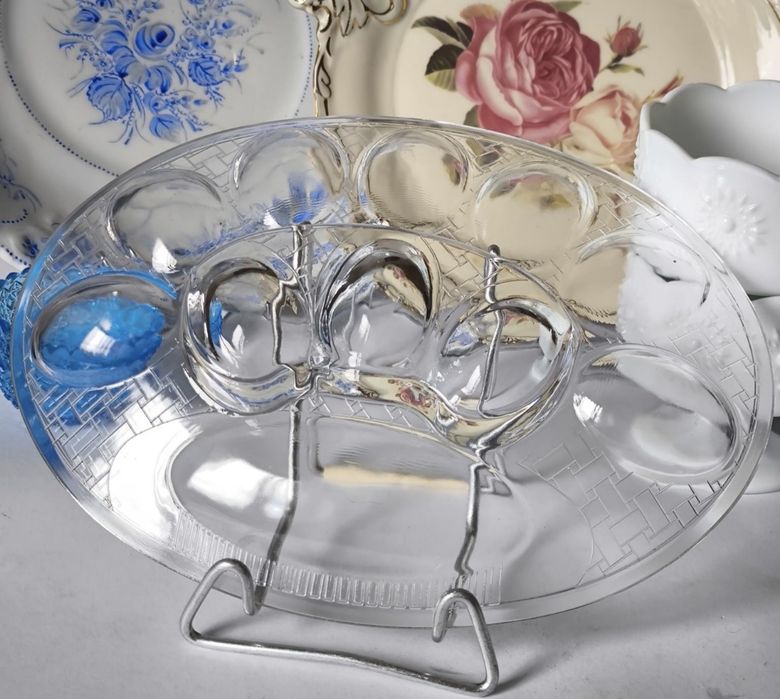 Patera mlecznik salaterki piękne stare kolorowe szkło