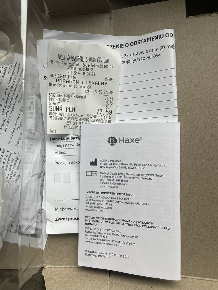 Aspirator Haxe dla dziecka