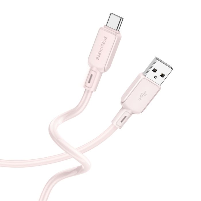 Borofone Kabel BX94 Crystal color USB Typ C 3A 1 metr jasnoróżowy