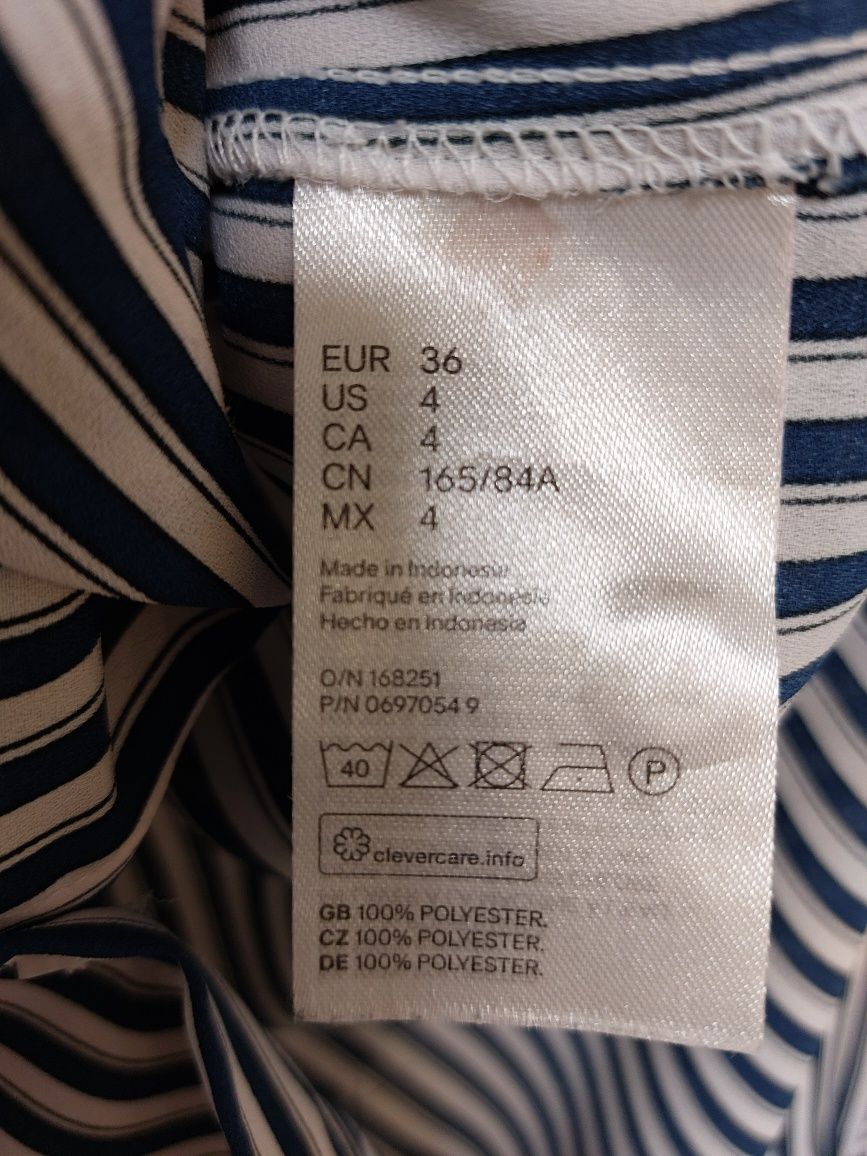 Koszula H&M w biało-granatowe paski