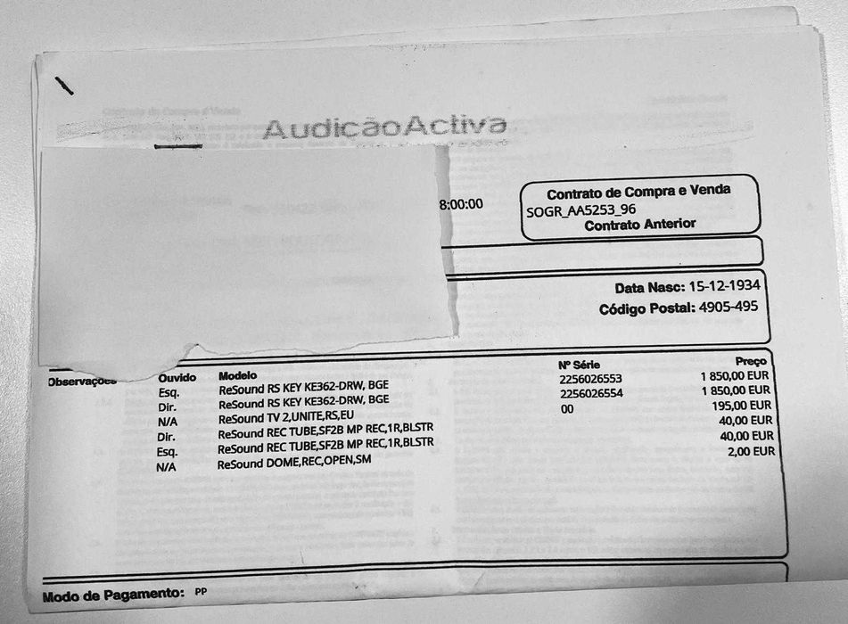 Aparelho auditivo "audição activa" como novos