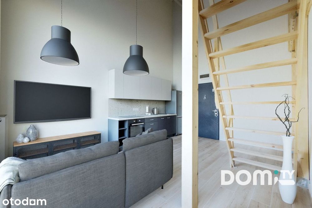 Nietuzinkowy apartament z antresolą, nowoczesny