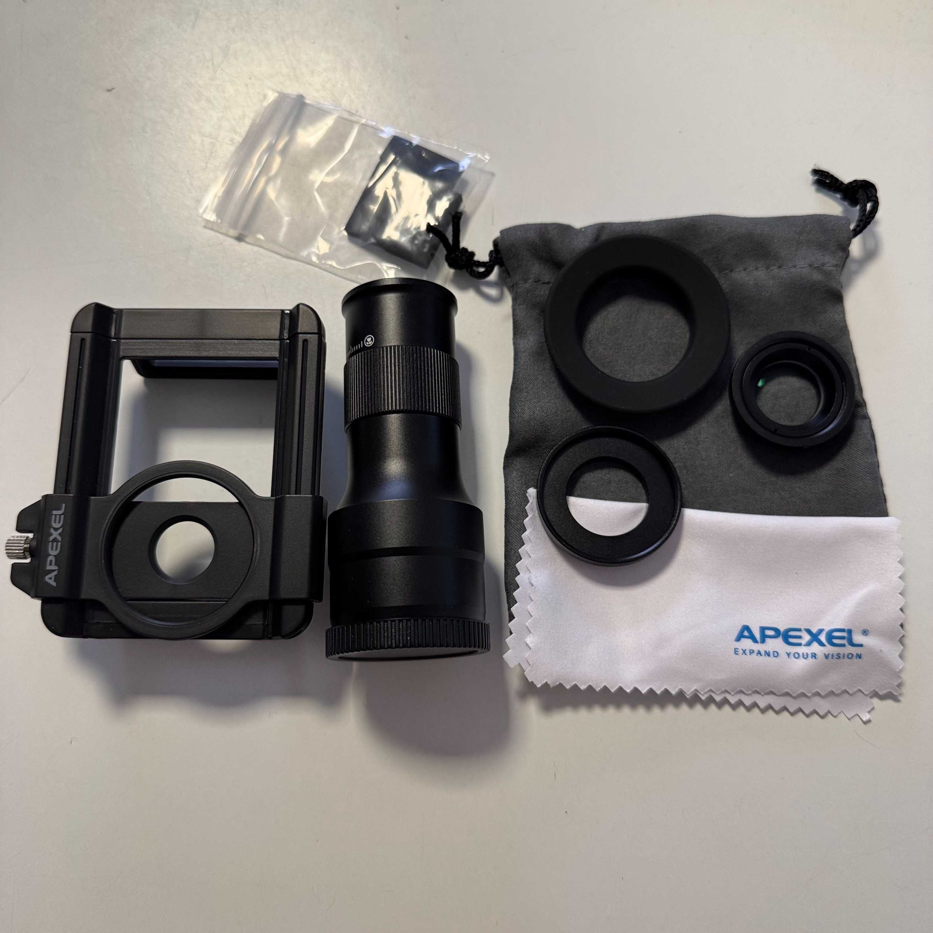 Apexel Zestaw Obiektywów 2w1 Obiektyw TELE 6x + Makro 150mm na Telefon