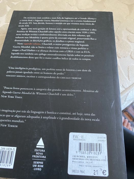 Memórias da II Guerra Mundial (2o vol)W. Churchill