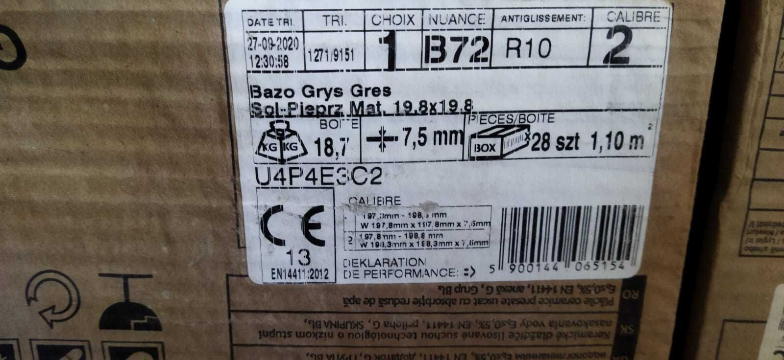 Płytki Paradyż bazo grys gres sól-pieprz 19 8x19 gr. 8.3mm gat. I