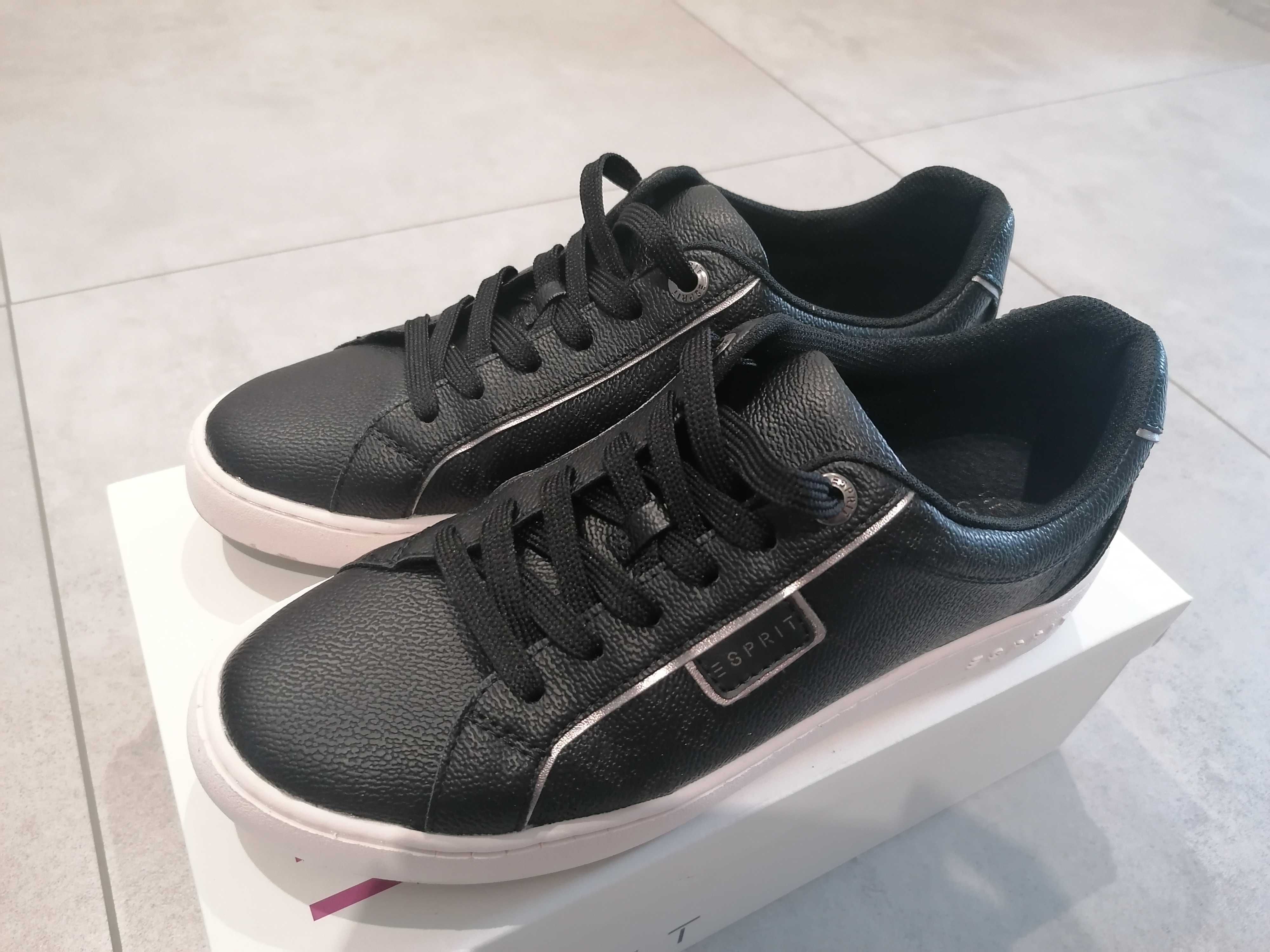 Esprit buty sneakersy czarne r. 39 38 jak nowe.