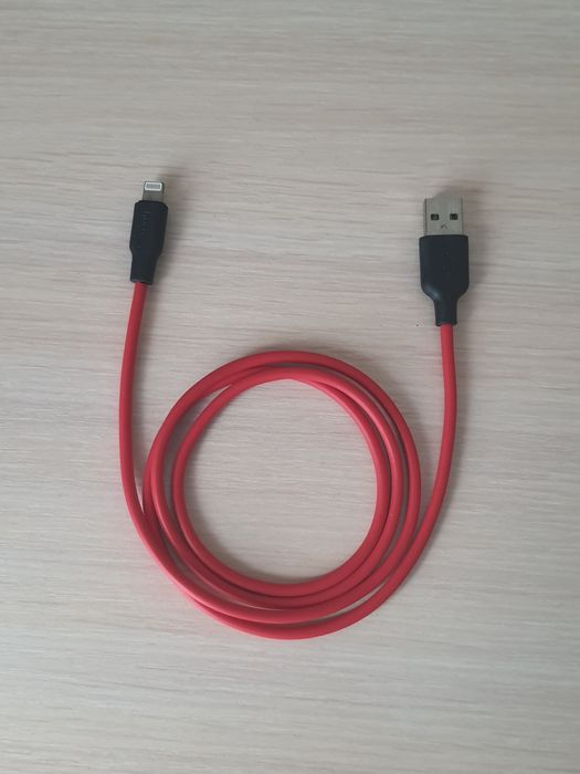 М'який силіконовий кабель для айфона Lighting Hoco X21 червоний 1 м