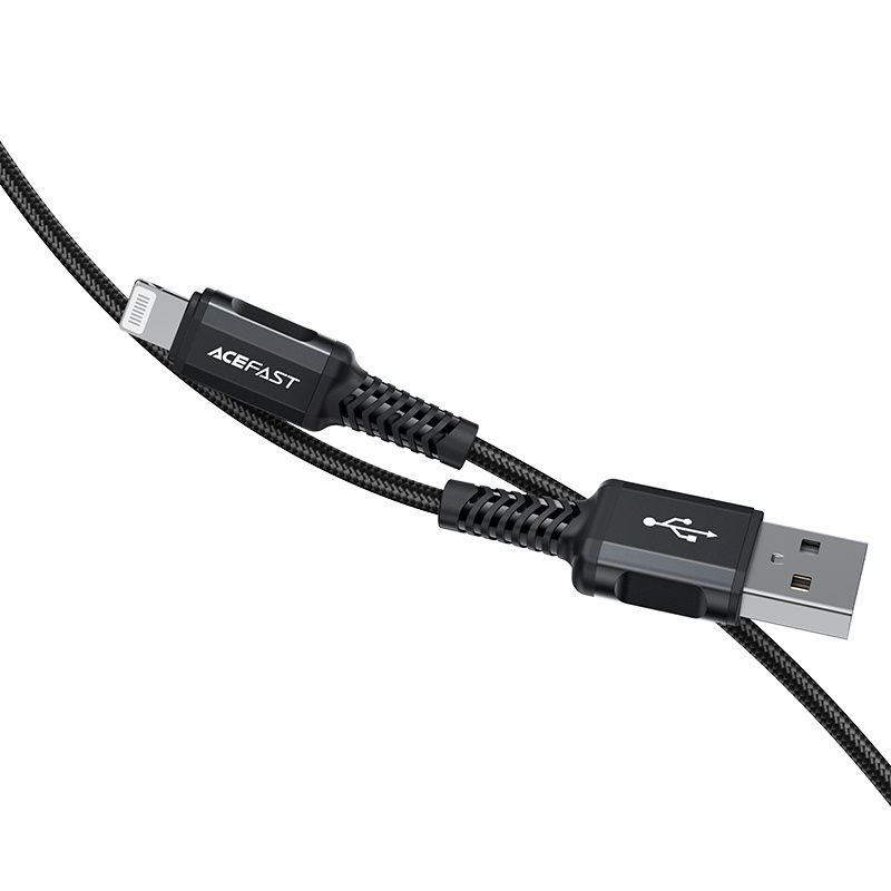 Acefast kabel MFI USB - Lightning 1,8m, 2,4A czarny C4-02 A Black