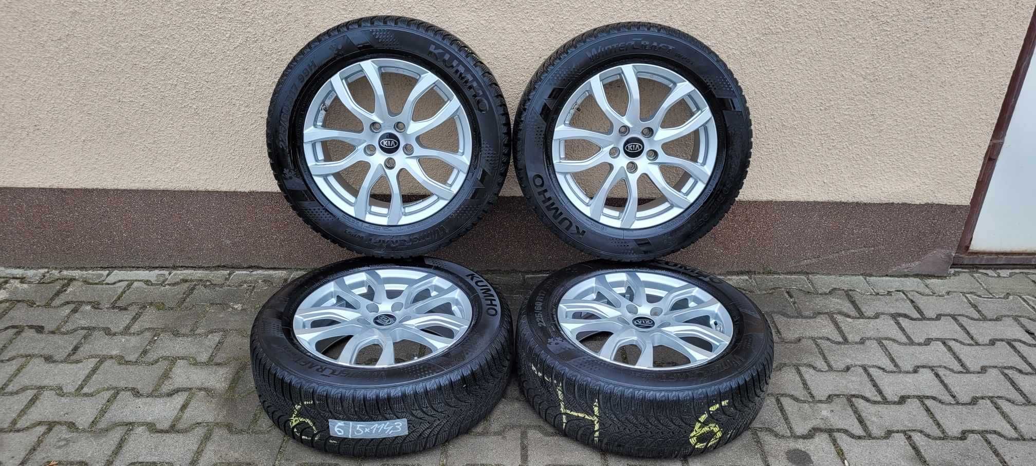 Alufelgi KIA 5X114,3 z oponami 225/60 R17 zima czujniki