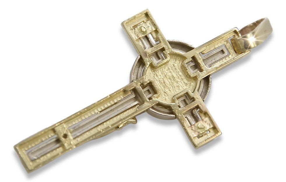 Złoty krzyż Katolicki 14k 585 zawieszka z Jezusem ctc010y Wrocław