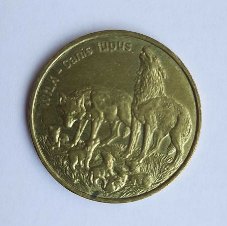 Moneta kolekcjonerska 2 zł Wilk 1999 r.