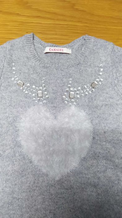 Camisola cinza, da Camaïeu. Tamanho 4 anos