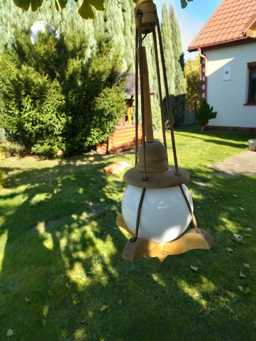 Lampa wisząca drewniana