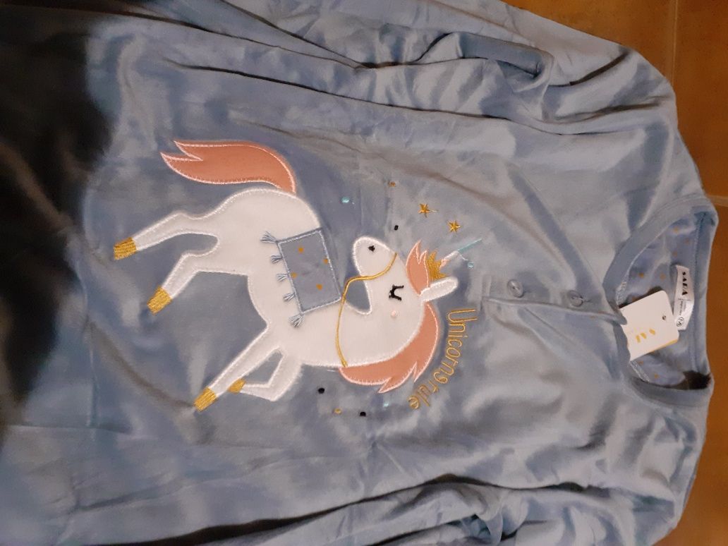 Pijama azul unicornio - M