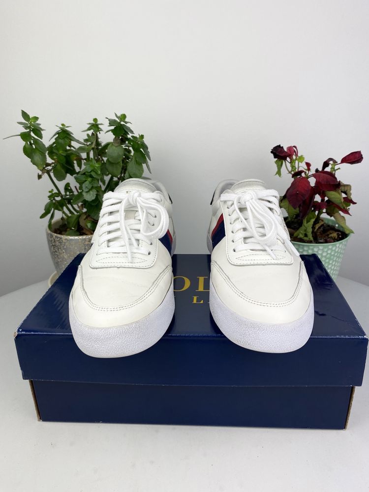 białe beżowe buty sneakersy polo ralph lauren court vlc r. 41 n50