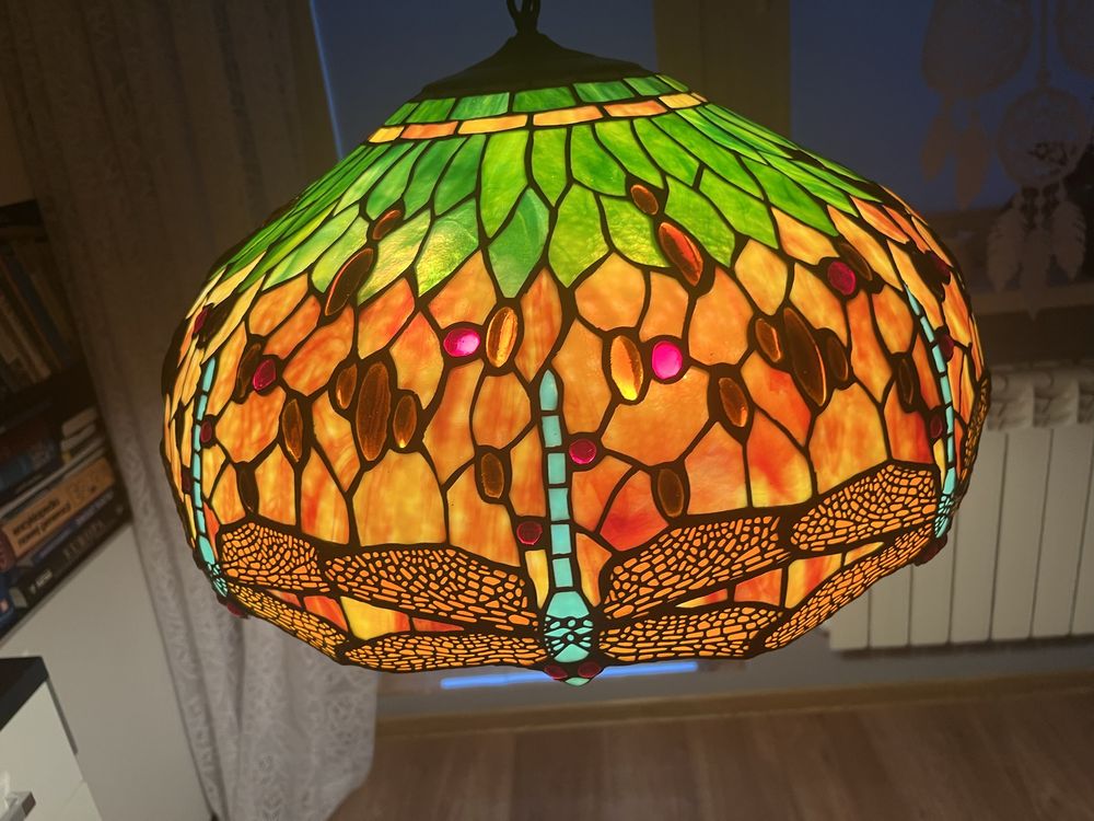 Lampa wisząca tiffany ważka, 53 cm