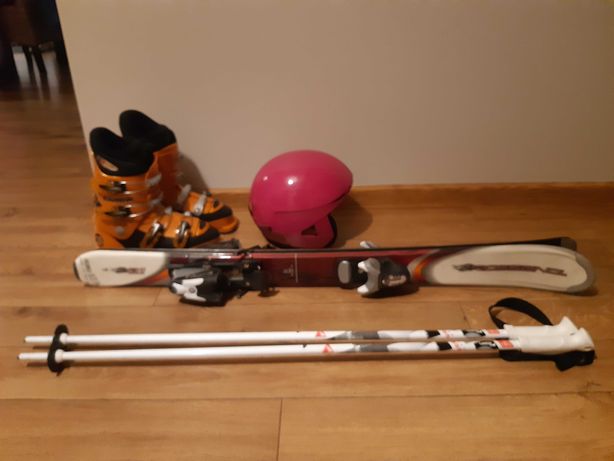 Komplet narciarski-narty Rossignol 100cm buty Rossignol 23,5+kije+kask