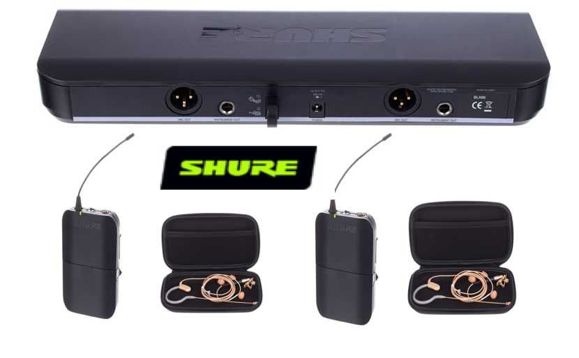 SHURE HEADSET DUPLO S/FIOS - Micros  Cor de Pele Topo de Gama