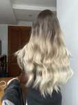 Peruka włosy długie grzywka chłodne blond ombre brąz nowa popielate