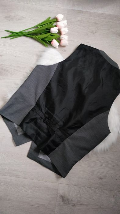 Kamizelka męska garniturowa H&M r. 54 szara kratka