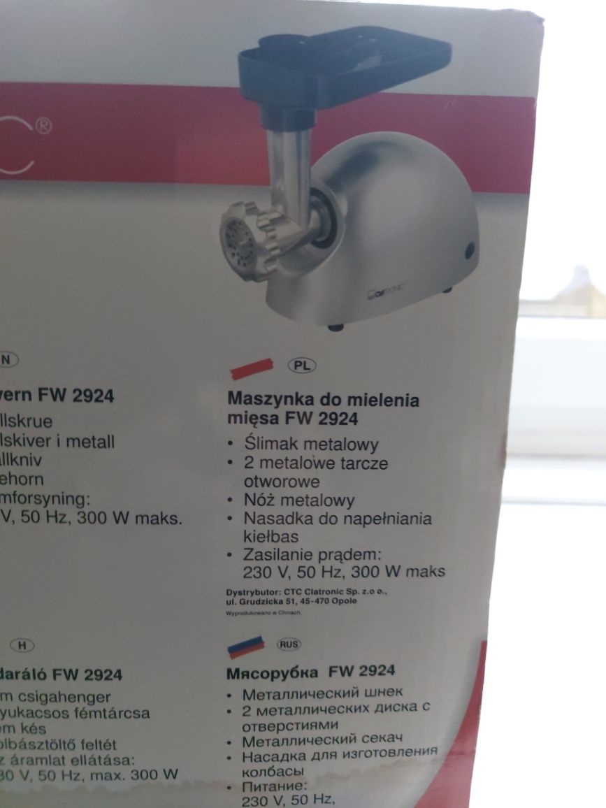 Maszynka do mielenia mięsa Clatronic FW 2924