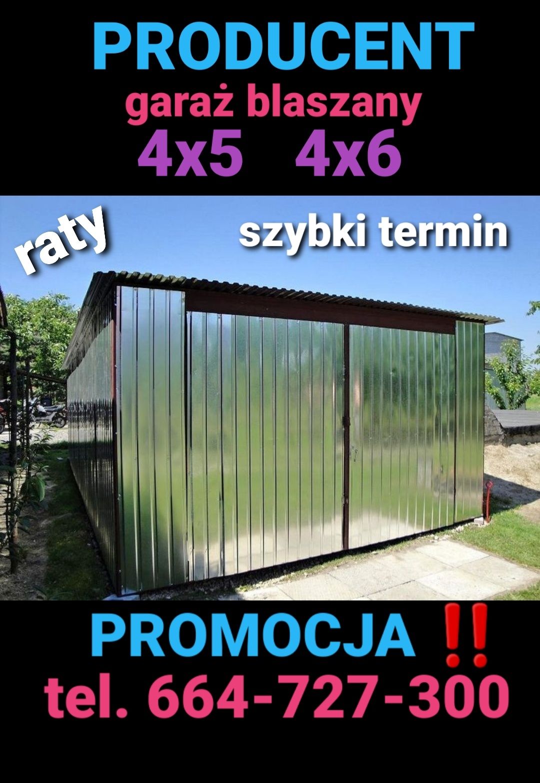 Garaż blaszany 3x5 1 gat dostawa Gratis! SZYBKI TERMIN Cała Polska !