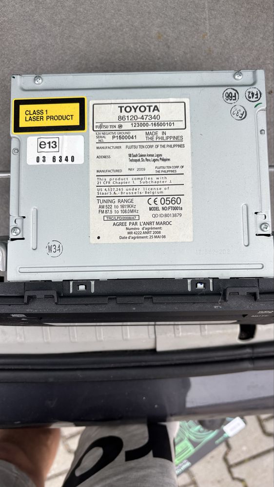 TOYOTA PRIUS III Radio CD oryginał