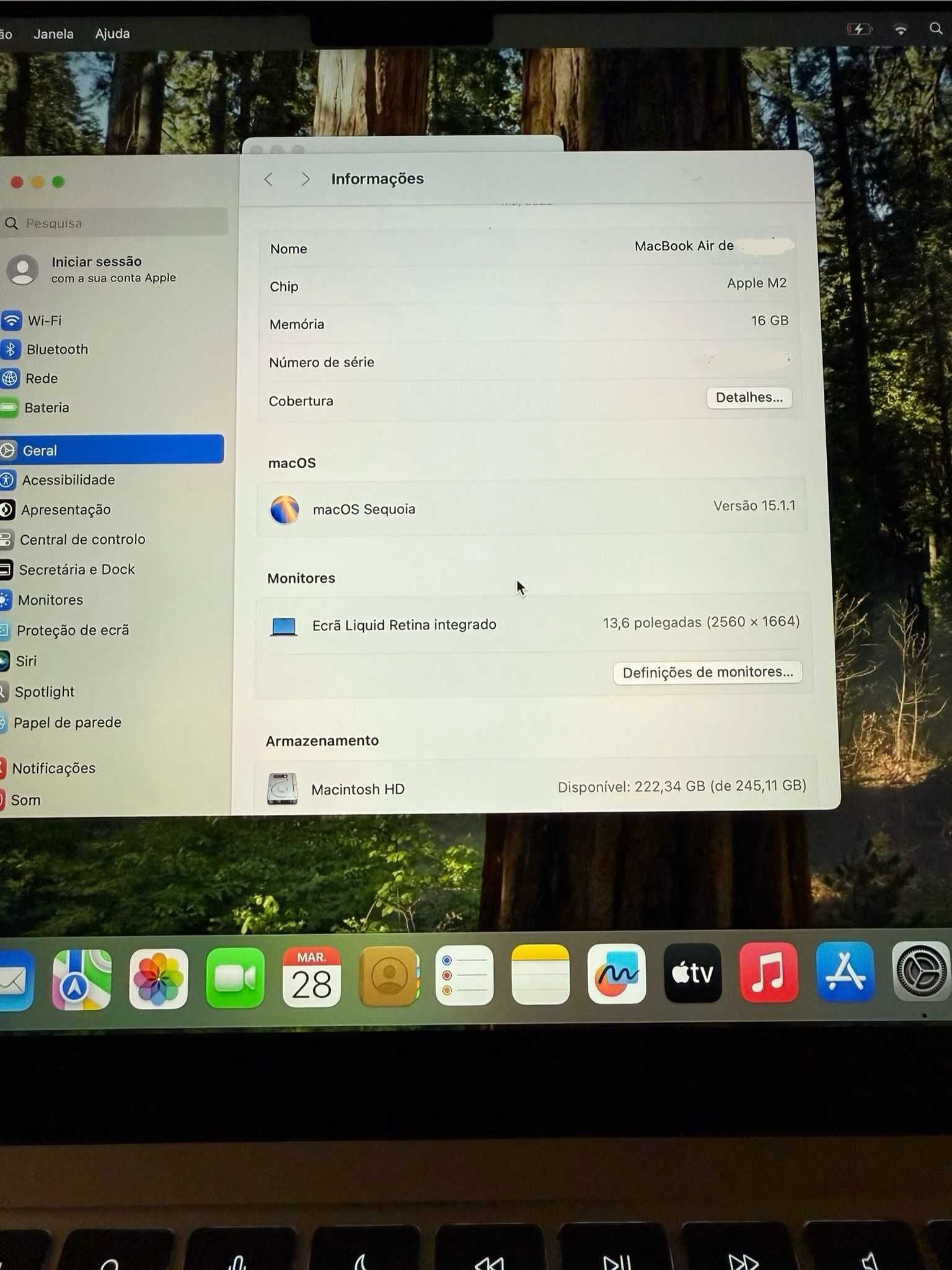 MacBook Air M2 16GB 2023 com pouco uso