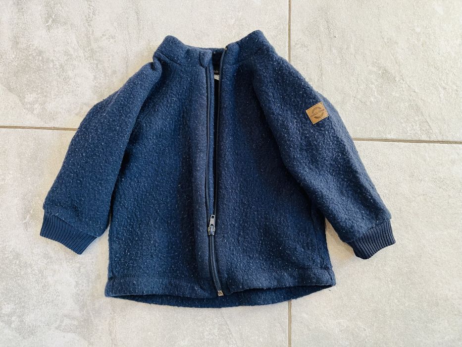 Kurtka/sweter z wełny merino mikk line –granatowa, rozmiar 86
