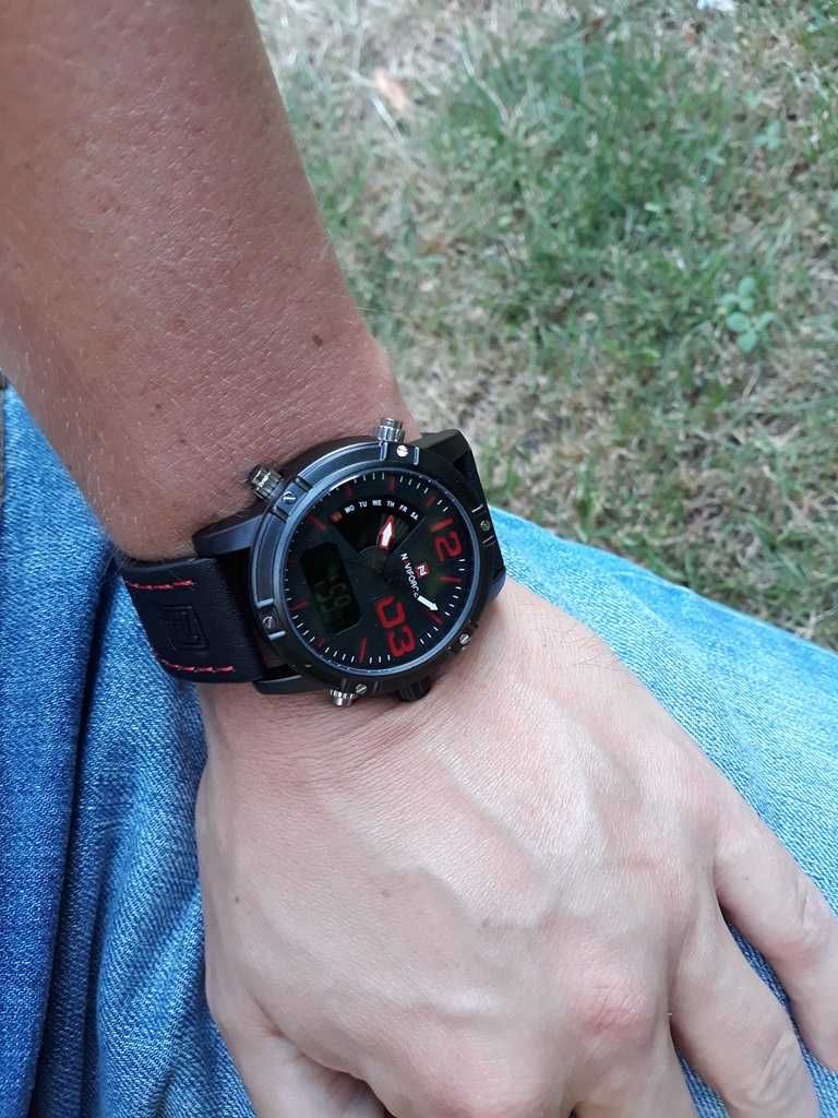 Naviforce - Zegarek sportowy męski dual time analogowo-cyfrowy