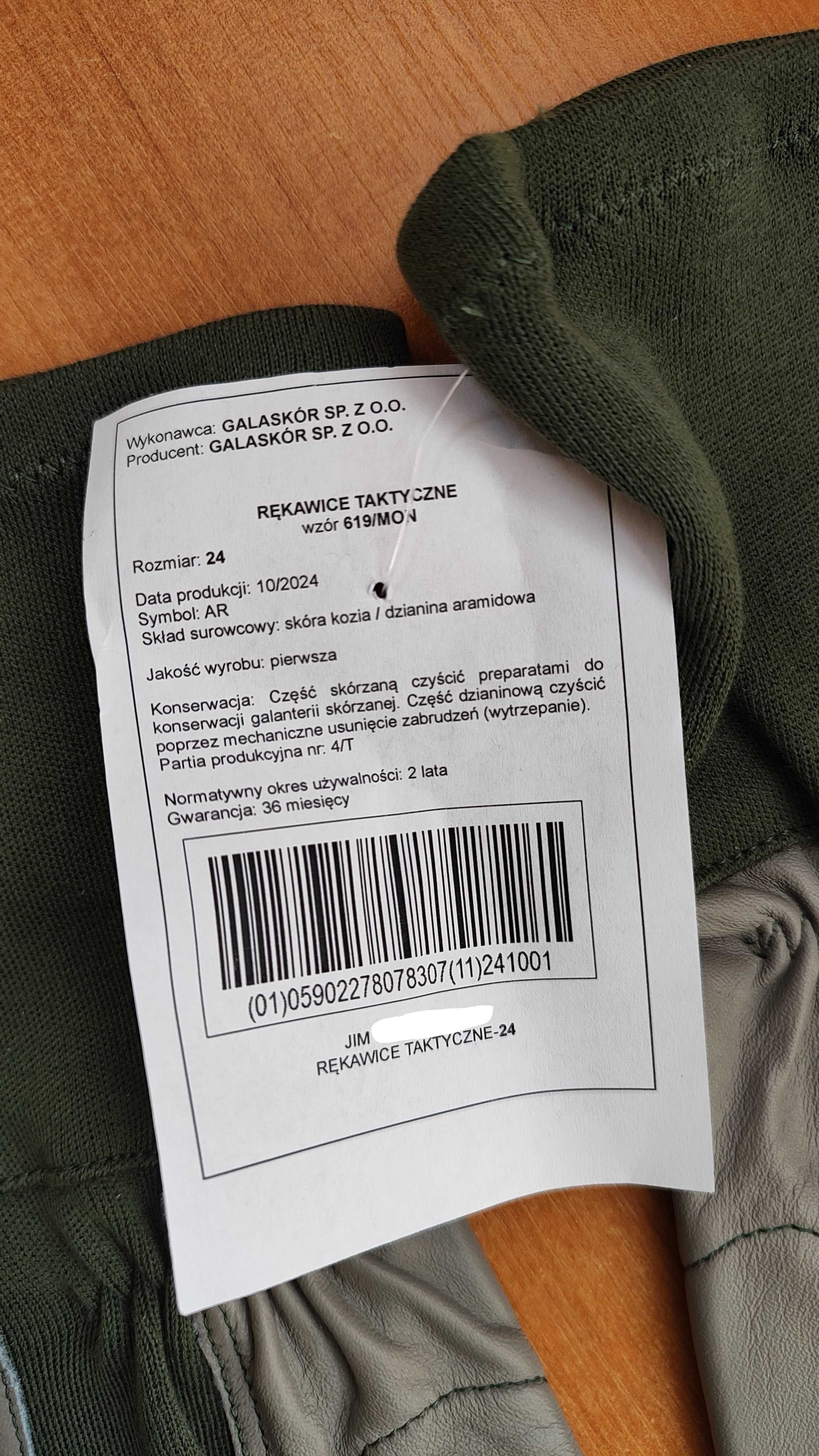 Rękawiczki taktyczne WP wz. 619/mon