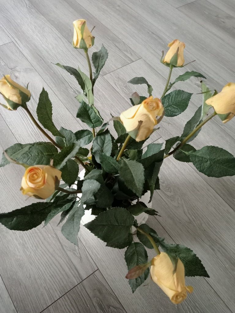 7 szt ekskluzywne róże herbaciane bukiet sztuczne kwiaty