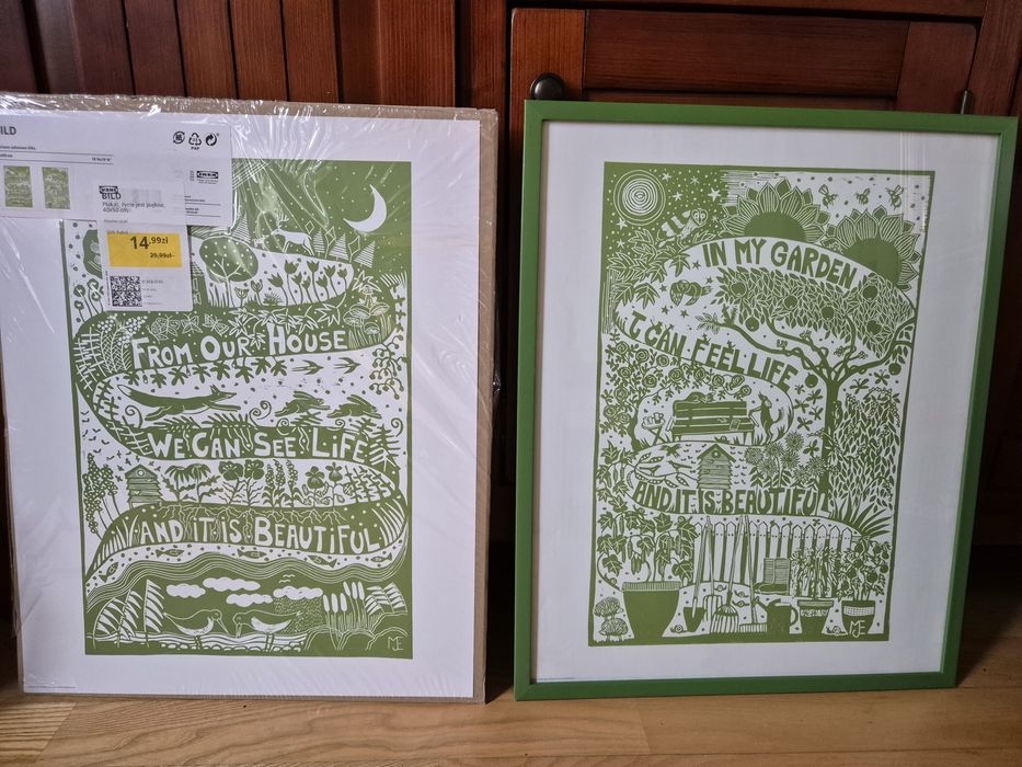 Plakat w zielonej ramce