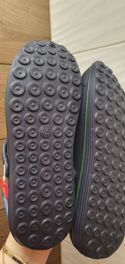 Klapki 45 krokodylki a'la crocs granatowe ogrodowe na codzień bez dziu