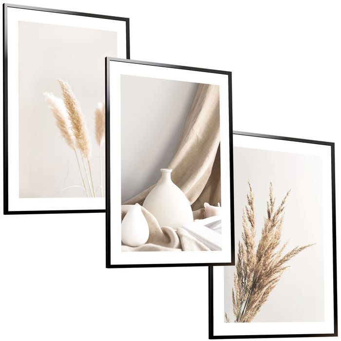 30x40 obrazy w ramie plakaty ramka PAMPAS WAZON TRAWA NATURA BOHO
