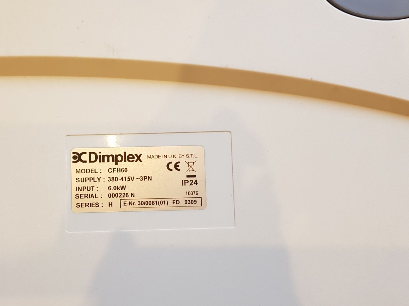 Nagrzewnica podwieszana DIMPLEX CFH60 6kW + uchwyt/wieszak + przewody