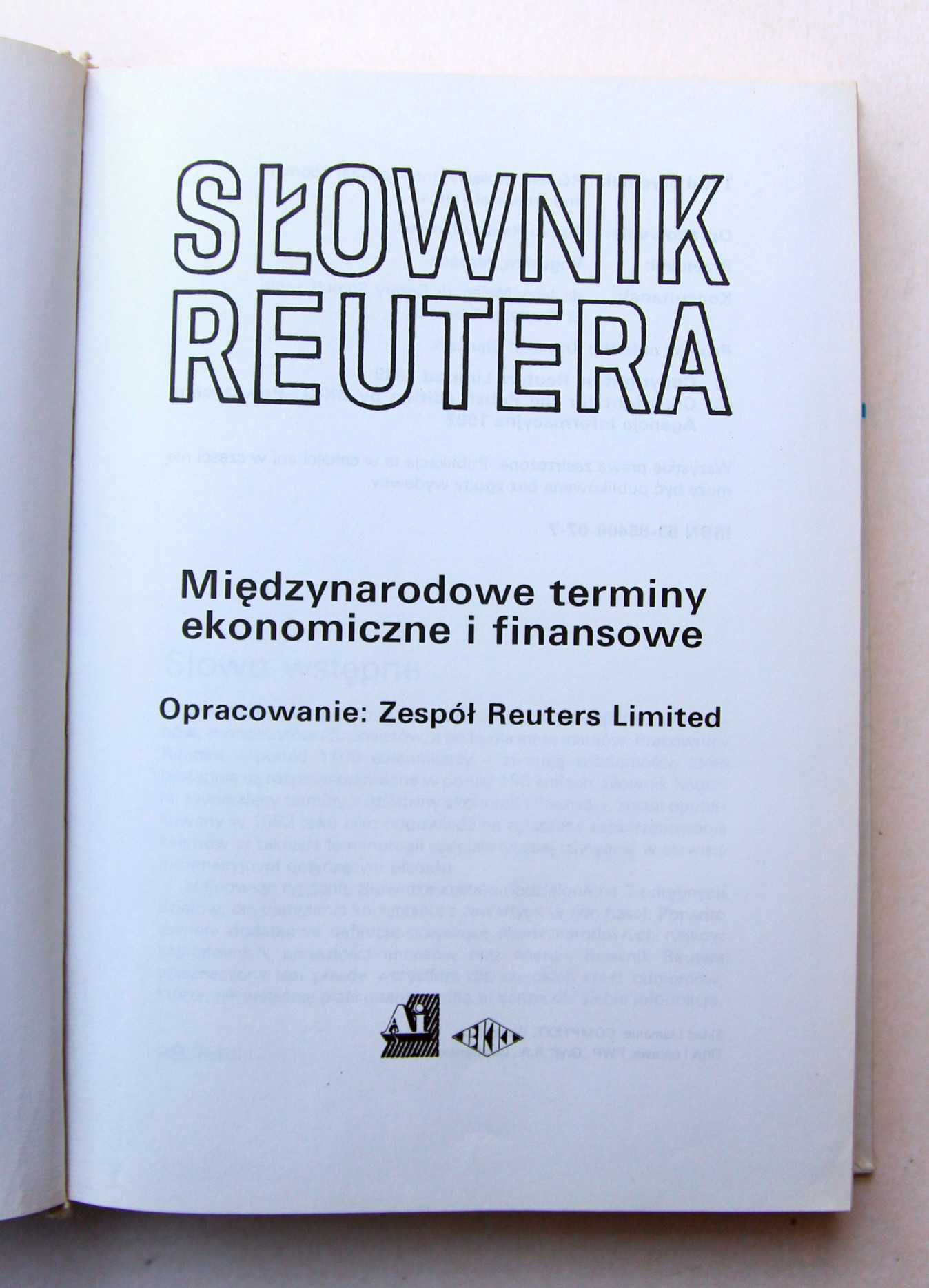 Słownik Reutera - międzynarodowe terminy ekonomiczne i finansowe