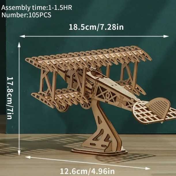 Drewniane Puzzle - 3D - SAMOLOT