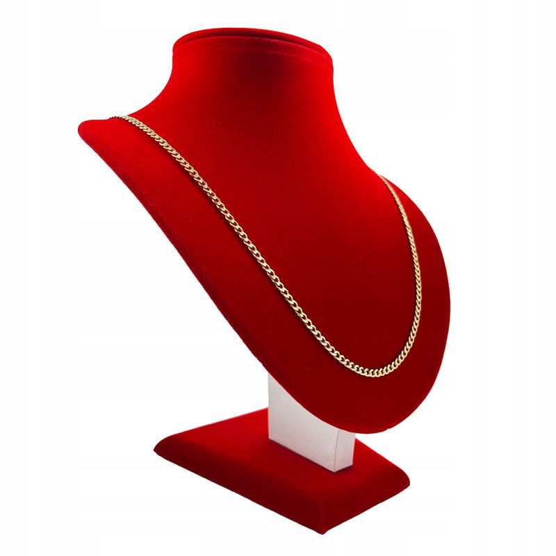 Elegancki Długi Pozłacany Łańcuszek Damski Pancerka 65 Cm Srebro Pr. 9