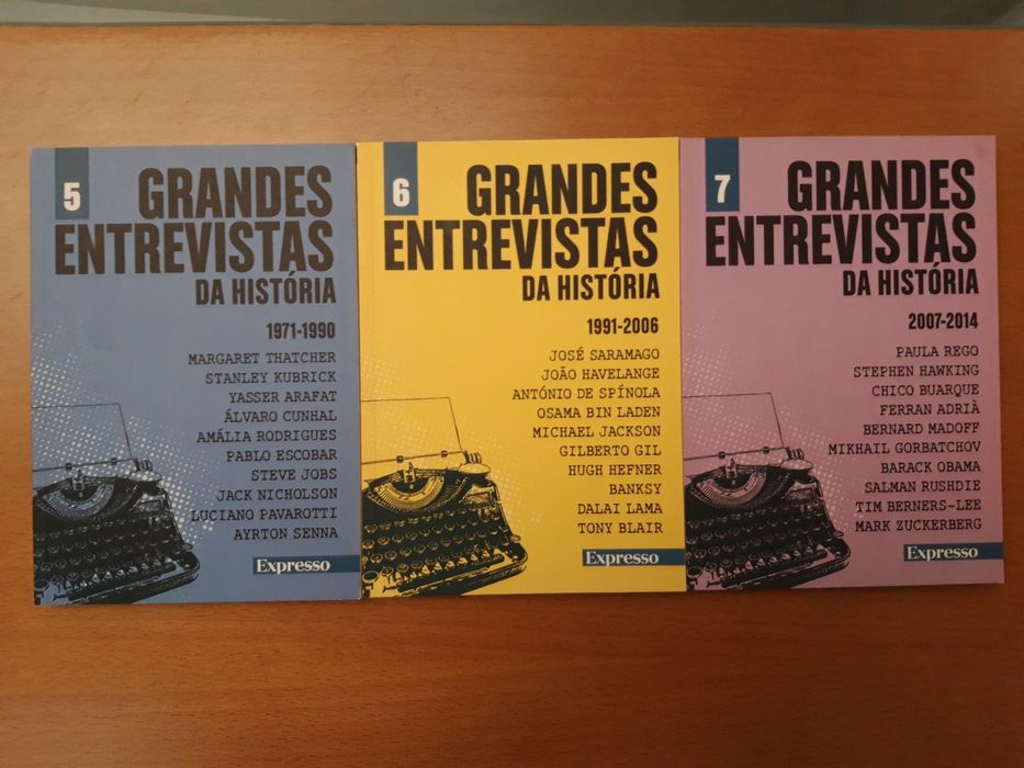 Colecção "Grandes Entrevistas da História" do Expresso (volumes 5/6/7)