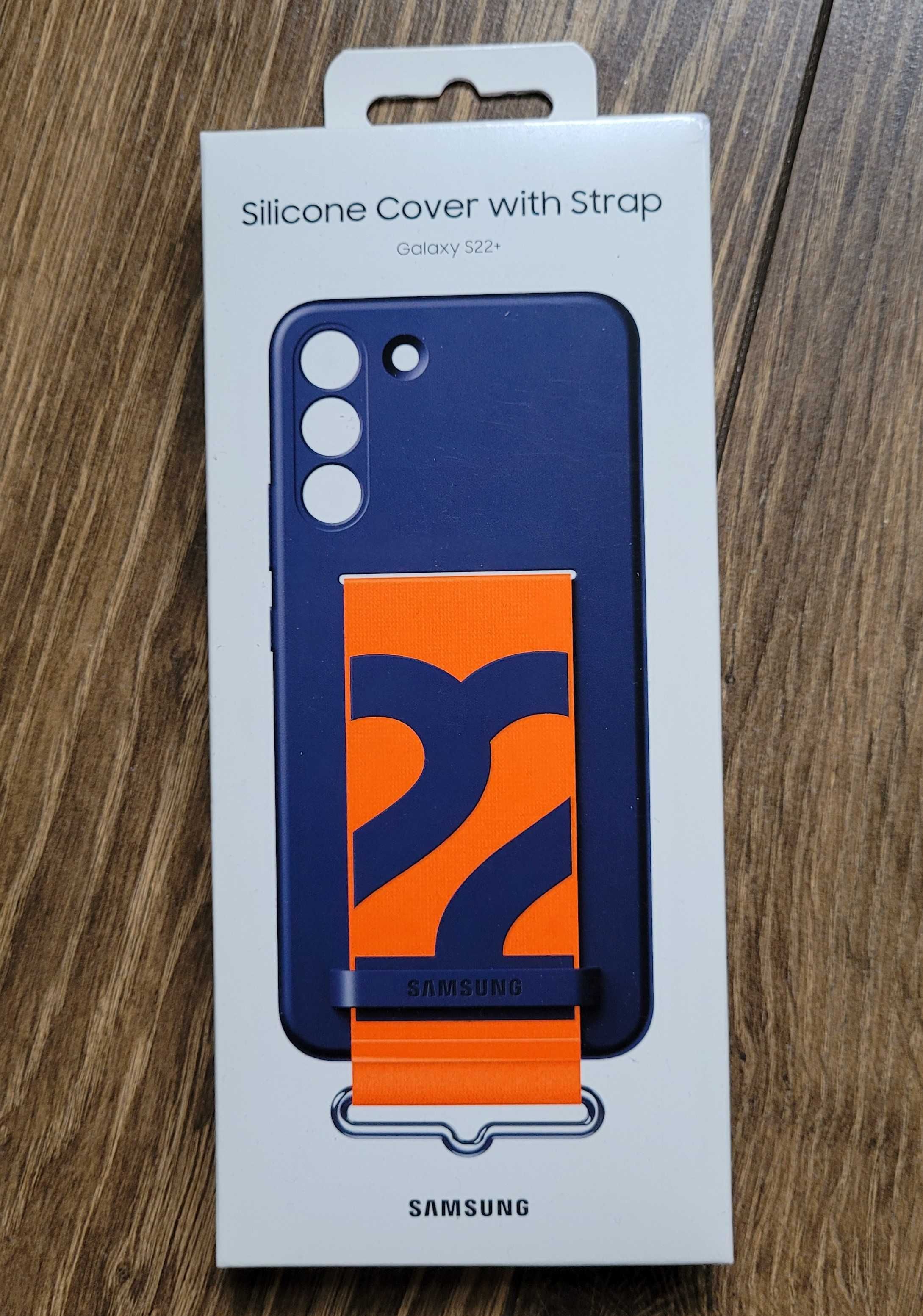 Etui Samsung Silicone Cover with Strap do Galaxy S22+ granatowe NOWE