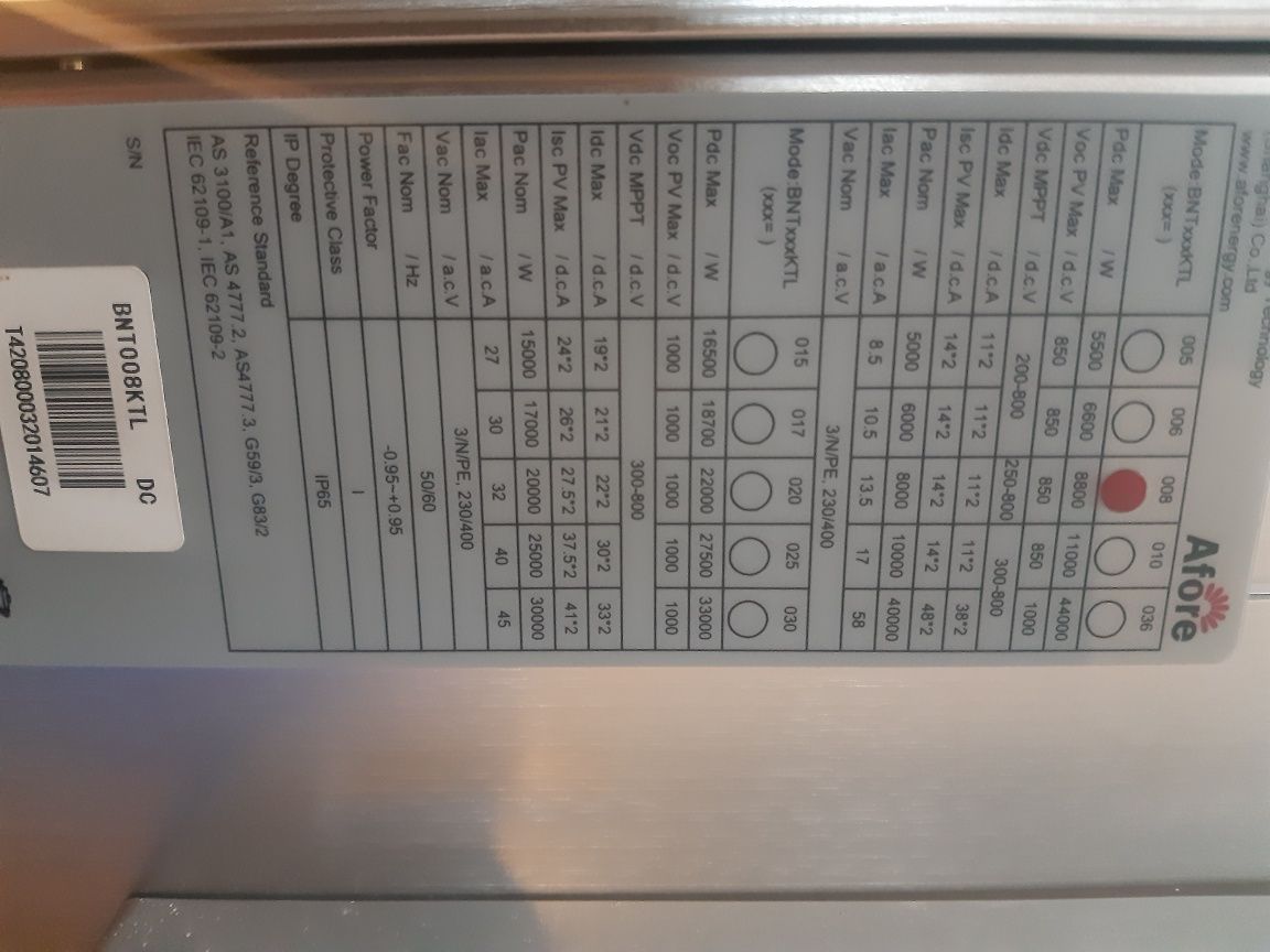 AFORE bnt008ktl falownik inwerter