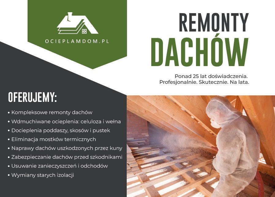 Naprawa dachu po kunach • Profesjonalnie i z gwarancją