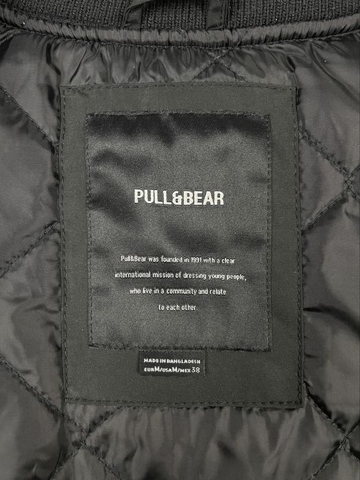 Бомбер Pull&Bear Bomber Jacket (S) чорний теплий чоловічий на осінь