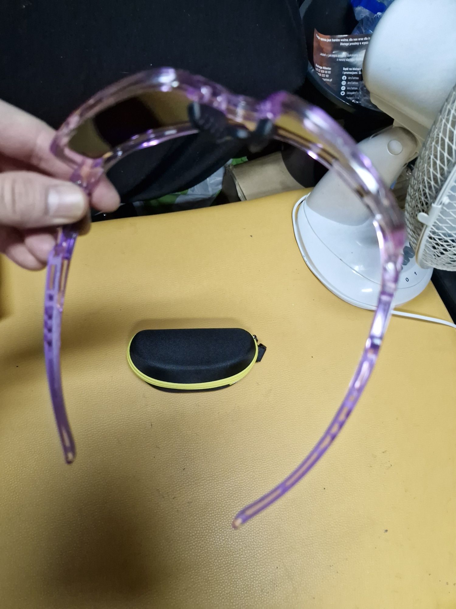 Piękne nowe różowo fioletowe okulary kolarskie Kapvoe UV400 30g